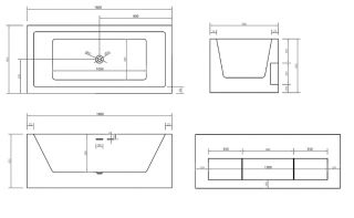 Акриловая ванна ABBER 160x80см AB9339-1.6